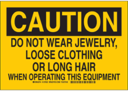 Caution Sign 7 in H x 10 in W, Polyester, Adhesive, Weather Resistant