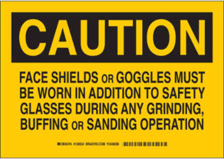 Caution Sign 7 Inch H x 10 Inch W, Polystyrene, Abrasion-Resistant
