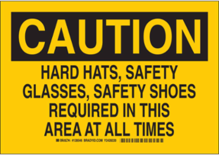 Caution Sign - 7 Inch x 10 Inch, Polyester, Self-Adhesive, Outdoor Use