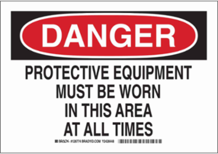 DANGER Do Not Handle Without Wearing Safety Shield Or Safety Glasses Sign, 7" H x 10" W x 0.035" D, Polystyrene