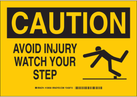 Caution Sign 7 Inch H x 10 Inch W, Aluminum, Non-Reflective, Rectangle