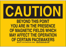 CAUTION Magnetic Fields Sign, 10 Inch H x 14 Inch W, Polystyrene, Abrasion Resistant