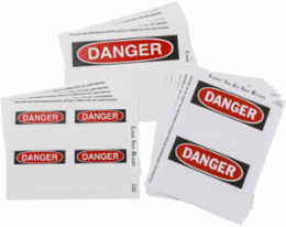 Laser Printable Polyester DANGER Sign and Label Blanks Variety Pack, , Pack of 25 Labels