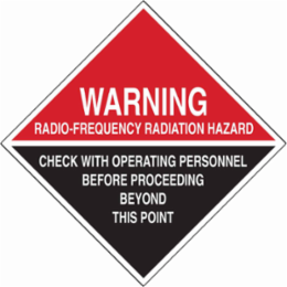 WARNING Radio-Frequency Radiation Hazard Sign, 18" H x 18" W x 0.006" D, Polyester