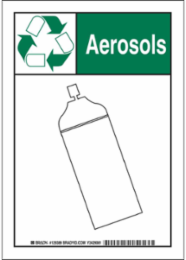 Recycling Aerosols Sign, 14" H x 10" W x 0.006" D, Polyester