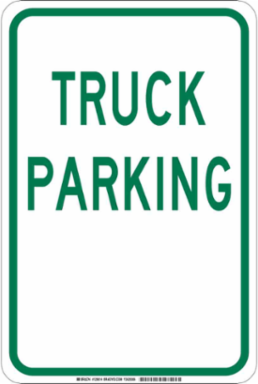 Truck Parking Sign, 18" H x 12" W x 0.006" D, Polyester