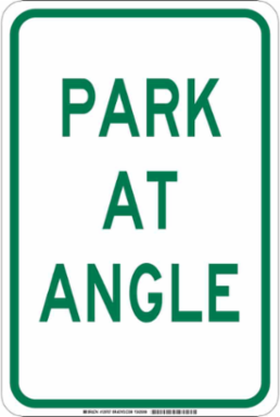 Park At Angle Sign, 18" H x 12" W x 0.006" D, Polyester