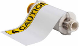 BBP85 Series Vinyl Safety Labels 7 Inch x 10 Inch, Black/Yellow, Roll of 60