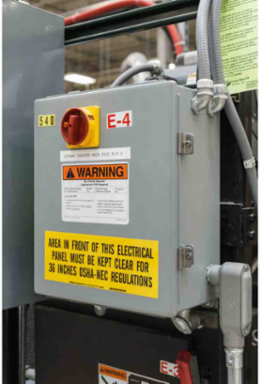 BBP85 ANSI WARNING Vinyl Labels, 4 Inch x 6 Inch, Black/Orange, Roll of 95 Labels