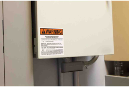 BBP85 ANSI WARNING Vinyl Labels, 4 Inch x 6 Inch, Black/Orange, Roll of 95 Labels