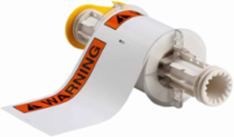 BBP85 ANSI WARNING Vinyl Labels, 4 Inch x 6 Inch, Black/Orange, Roll of 95 Labels