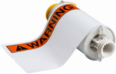 BBP85 ANSI WARNING Labels, 7 Inch x 10 Inch, Vinyl, Roll of 60 Labels