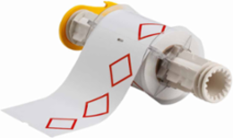 BBP85 GHS CLP Vinyl Labels, 4.1 Inch x 6.1 Inch, Roll of 90 Labels, Red GHS/CLP Diamonds