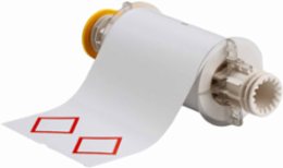 BBP85 GHS/CLP Vinyl Labels, 6.1 Inch x 8.3 Inch, Roll of 70 Labels, Red on White