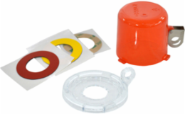 Red Push Button Lockout, Medium Base + Medium Cover, Button 22 mm