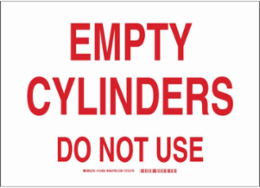 Empty Cylinders Do Not Use Sign, 7" H x 10" W x 0.006" D, Polyester