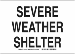 Severe Weather Shelter Sign, 7" H x 10" W x 0.06" D