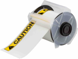 GlobalMark Series ToughWash Washdown Resistant Labels, 4" H x 6" W x 50' L, Roll of 100 Labels, Black/Yellow on White