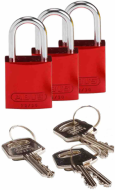 Compact Aluminum Padlock - 6-Pin Cylinder, 1 in Shackle Clearance, Keyed Alike