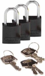 Compact Aluminum Padlock - 6-Pin Cylinder, 1-1/4 in H x 1-1/4 in W, Keyed Alike