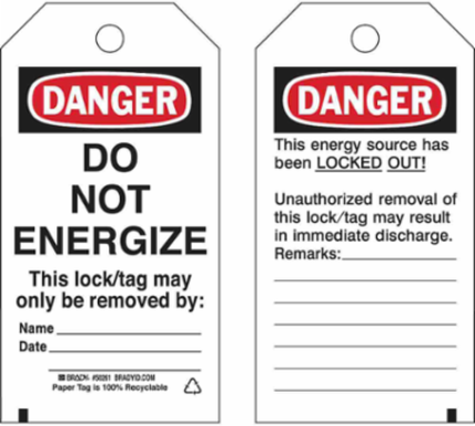 Heavy Duty Polyester Lockout Tag 5.75 Inch H x 3 Inch W, Waterproof, Chemical Resistant