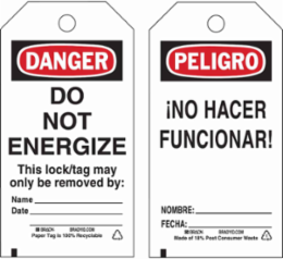 DANGER Do Not Energize, PELIGRO No Hacer Funcionar!
