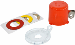Red Push Button Lockout, Small Base + Short Cover, Button 16 mm