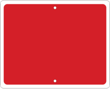 Reflective Red Blank Sign 12 in H x 15 in W, Post Mounting, Rigid Material