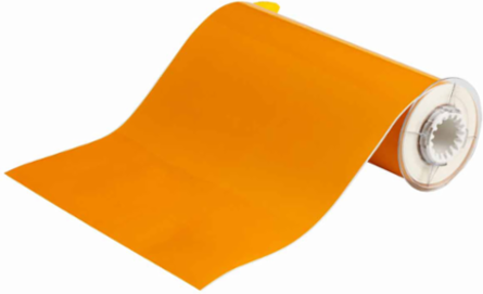 BBP85 Series Polyester Labels 10 Inch W x 50 ft L, Outdoor Use, Yellow