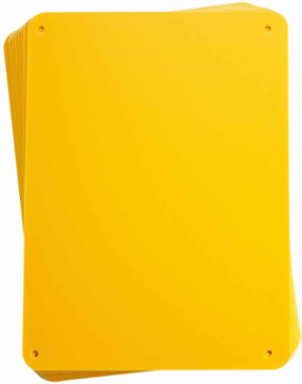 Blank Plastic Sign 7.625 Inch H x 10.25 Inch W, Pack of 10, Yellow, Outdoor Use