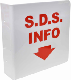SDS Info Sign, 8" H x 8" W x 0.1" D, Plastic