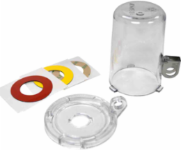 Clear Push Button Lockout, Small Base + Tall Cover, Button 16 mm