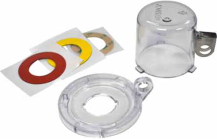 Clear Push Button Lockout, Medium Base + Medium Cover, Button 22 mm