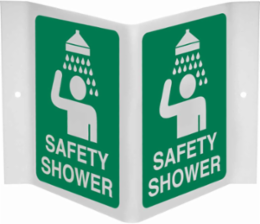 Safety Shower Sign, 12" H x 18" W x 0.055" D, Polyethylene