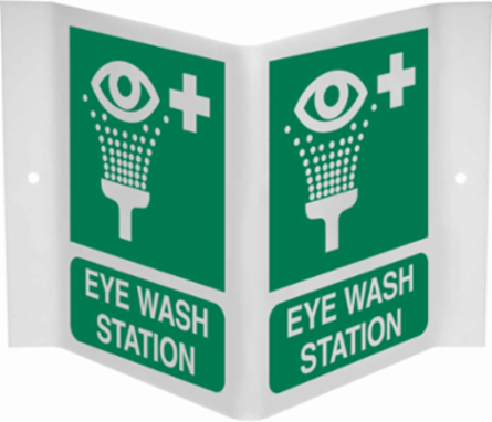 Eye Wash Station Sign, 12" H x 18" W x 0.055" D, Polyethylene