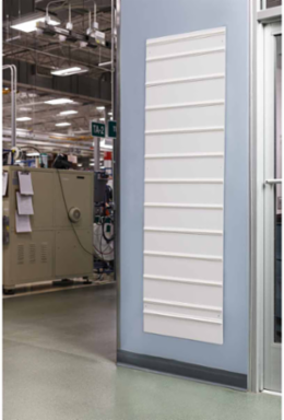 Safety Sign Slider Plastic Single Wall Mount, Capacity 4, 36" H x 24" W, White