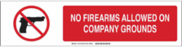 No Firearms Allowed On Company Grounds Sign, Aluminum