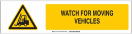 Watch For Moving Vehicles Sign, 6" H x 23.875" W x 0.035" D, Aluminum