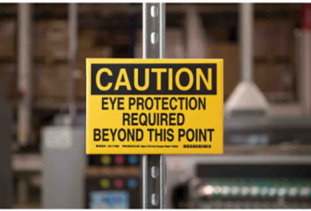OSHA CAUTION Vinyl Labels, 10 Inch H x 14 Inch W, Black on Yellow, Permanent Acrylic Adhesive