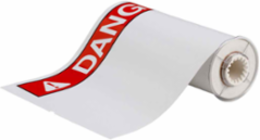 BBP85 Series ANSI DANGER Vinyl Labels, 10 Inch H x 14 Inch W, Red on White