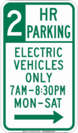 18 Inch x 12 Inch Aluminum Parking Sign, Reflective, Right Arrow