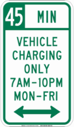 18 Inch x 12 Inch Reflective Vehicle Charging Sign, Aluminum, Dual-Sided