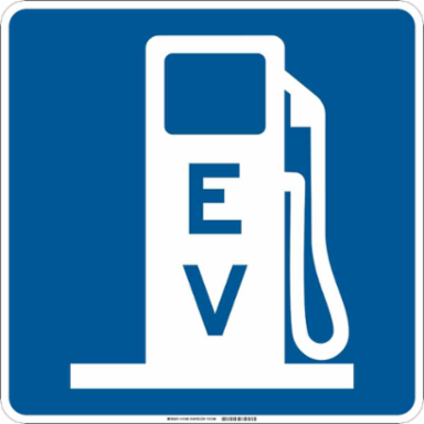 Electric Vehicle Charging Station Picto Sign, 24" H x 24" W x 0.035" D, Aluminum
