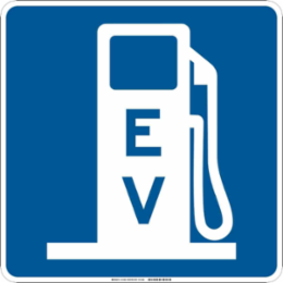Electric Vehicle Charging Station Picto Sign, 24" H x 24" W x 0.035" D, Aluminum