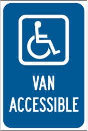 Van Accessible Sign, 24" H x 18" W x 0.090" D, Aluminum