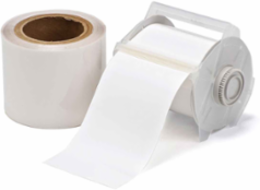 GlobalMark Series ToughStripe Polyester Floor Marking Labels, 4" W x 100' L, Kit of 2 Rolls, White
