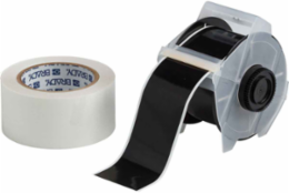 GlobalMark Series ToughStripe Polyester Floor Marking Labels, 2.25" W x 100' L, Kit of 2 Rolls, Black