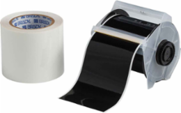 GlobalMark Series ToughStripe Polyester Floor Marking Labels, 4" W x 100' L, Kit of 2 Rolls, Black