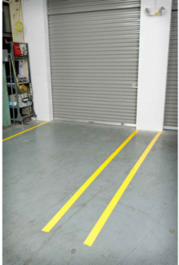 GlobalMark Series ToughStripe Polyester Floor Marking Labels, 4" W x 100' L, Kit of 2 Rolls, Blue