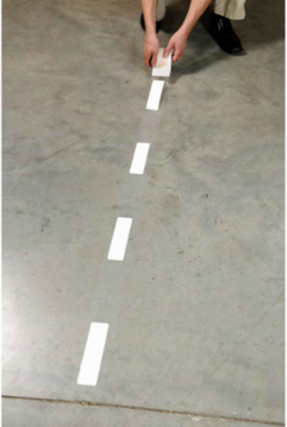 ToughStripe® Floor Marking Tape Dashes - Polyester, Solid Color, White, 2" x 8"